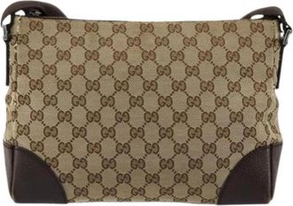 Gucci Pre-owned Vintage Cross Body Bag - Dames - Vintage Schoudertas - Beige - ONE Size - Leer - Vintage