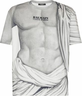 Balmain Hombre, Camisetas, Gris, Talla: S