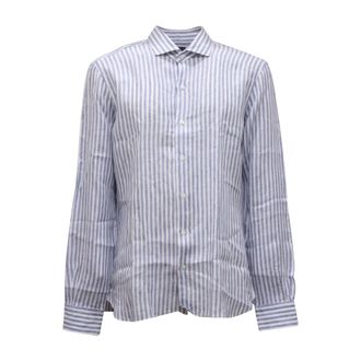 Barba Camicia Linen Shirt - Heren - Casual Overhemden - Blauw - 3XL - Linnen - Overhemden