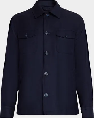 Eton Men & apos;s Wool Cashmere Shirt Jacket