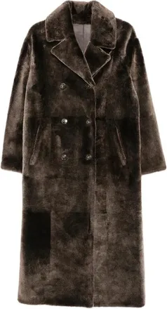 Yves Salomon Double-breasted Shearling Coat