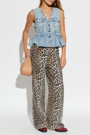 Ganni Denim Vest, Womens, Blue