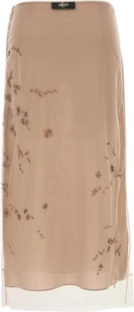 Fendi Womens Beaded Tulle Skirt Pink Nylon
