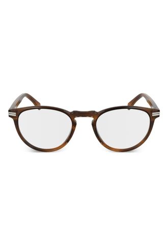 Lacoste striped round glasses - Brown