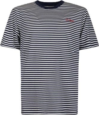 MC2 Saint Barth Portofino Stripes Cotton Tshirt - Heren - T-shirts - Blauw - L - Katoen - Tops