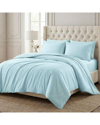 Superior 650 Thread Count Embroidered Egyptian Cotton Duvet Cover Set