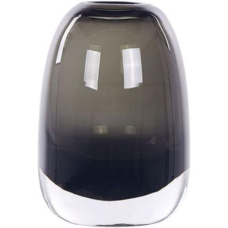 Beliani Flower Vase FYSKA Glass 18 cm Dark Grey