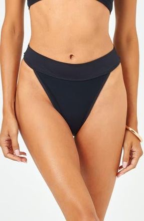 L*Space Lola Bitsy High Cut Bikini Bottoms in Black at Nordstrom Rack, Size X-Small
