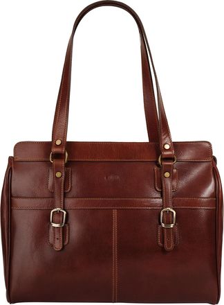 Pik&eacute; Shopper PIK&Eacute;, Damen, Gr. B/H/T: 40cm x 30cm x 12cm onesize, braun, Leder, gl&auml;nzend, Taschen Shopper, echt Leder, Made in Italy