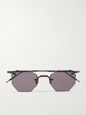 Jacques Marie Mage Occhiali Da Sole In Beta Titanio Con Montatura Ottagonale El Dorado - Nero