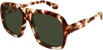 Chlo&eacute; Zonnebril - Dames - Zonnebrillen - Bruin - 58 MM - Nylon - Accessoires
