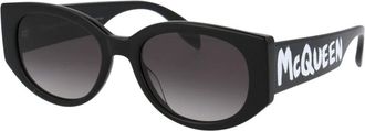 Alexander McQueen Stijlvolle zonnebril Am 0330S - Dames - Zonnebrillen - Zwart - 54 MM - Accessoires