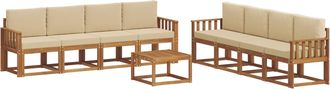 vidaXL Conjunto De Sof&aacute;s De Exterior 9 Uds. Natural Y Beige Vidaxl