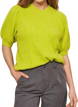 Esqualo Saffi Pearls Sweater In City Lime