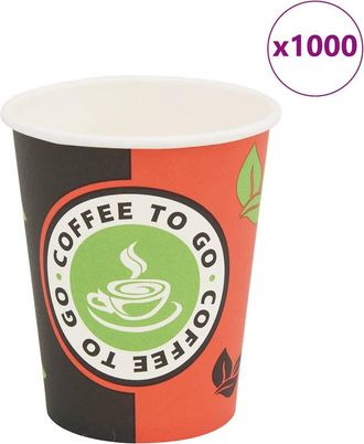 vidaXL Vasos Desechables Para Caf&eacute; 1000 Unidades Papel 240 Ml 8 Oz Vidaxl