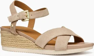 Geox Womens D Ischia Corda Womens Wedge Sandals - Tan - Size: 7.5