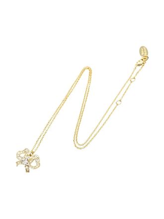 Vivienne Westwood 2020s Orb Rigoberta ribbon necklace - women - Brass - One Size - Gold