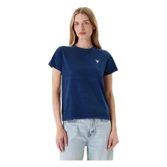Guess T-Shirts, female, Blue, Size: XS Slim Jersey T-Shirt