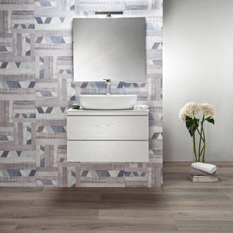 Arche Mobile Bagno 70 cm Sospeso Bianco 2 Cassetti per Lavabo da Appoggio