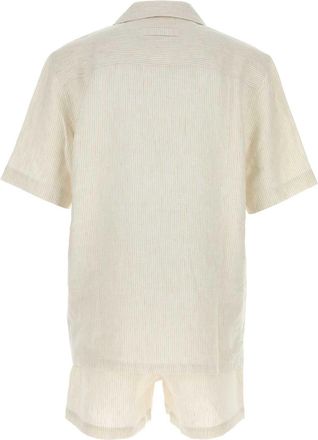 Ermenegildo Zegna Mens Ribbed Linen Shirt Beige Sweater