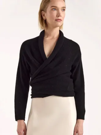Brodie Estelle Sparkle Multi Way Cardigan In Black