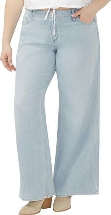 Silver Jeans Co Suki Curvy Mid Rise Wide Leg Jeans in Dreamers Edge at Nordstrom, Size 22W 31
