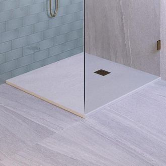 Marcel Breuer Asteroid Douchebak 100x120 incl. antislip en antibacterieel mineraalmarmer mat wit