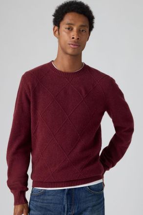 Levi's Original Housemark Sweater - Hombre - 2XL - Rojo / Diamond Latice Tawny Port
