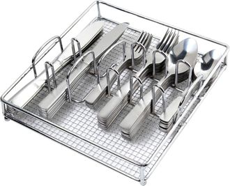 Gibson Home Abbeville 61 Piece Stainless Steel Flatware Set with Wire Caddy