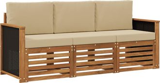vidaXL Juegos De Sof&aacute;s 3 Uds. Madera De Acacia S&oacute;lida Vidaxl