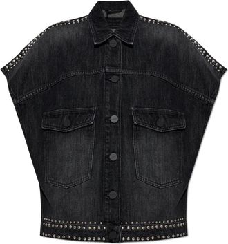 AllSaints Alba Denim Shirt - Dames - Spijkeroverhemden - Zwart - XS - Denim - Overhemden