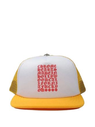 Chrome Hearts Eyechart truckerpet - Geel