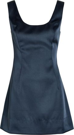 Reformation Franceska Satin Mini Dress - Dark Blue - 12 (UK16 / XL)