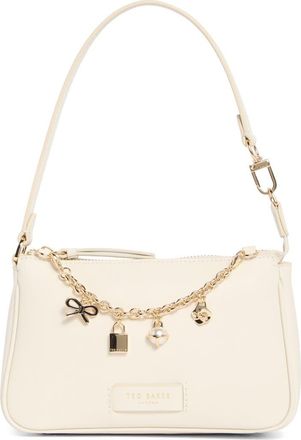 Ted Baker Agnes Leather Shoulder Bag in Offwhite at Nordstrom Rack