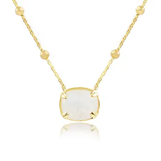 MAX + STONE 18k Gold Over Sterling Silver 6 Ct.10x12MM Cushion Cut Gemstone Necklace