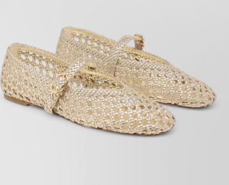 Stuart Weitzman lace ballerina shoes flat sole nylon