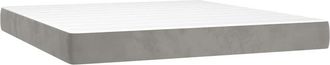 vidaXL Colch&oacute;n Muelles Ensacados Firmeza Media Terciopelo Gris Claro 152x203x20 Cm Vidaxl