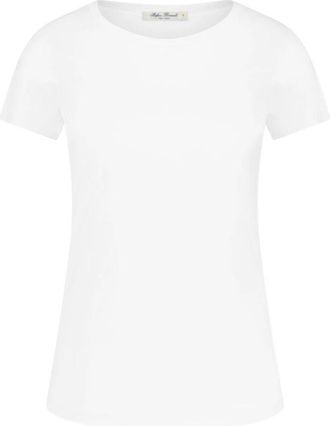 Stefan Brandt Zacht Katoenen T-Shirt- Ronde Hals- Rechte Pasvorm - Dames - T-shirts - Wit - M - Katoen - Tops