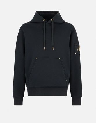 Moose Knuckles Mens HARTSFIELD GOLD LOGO HOODED TOP - Black - Size: 38