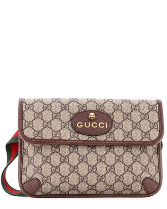 Gucci Brown Gg Coated Canvas Neo Vintage Flap Belt Bag (Authentic Pre-Loved)