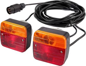 OEM 2 Feux Arri&egrave;re Universels Remorque, 12v, Prise 7 Broches, C&acirc;ble 7,5m, Ip65, Aimant&eacute;, E13