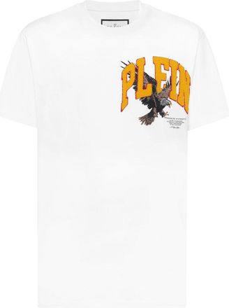 Philipp Plein Ronde Hals T-Shirt Crystal Eagle Mini - Heren - T-shirts - Wit - M - Katoen - Tops