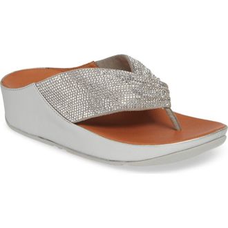 FitFlop Twiss Crystal Flip Flop in Silver at Nordstrom Rack, Size 6