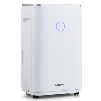 Costway Costway 20L/Day Dehumidifier Electric Air De-Humidifier Portable Quiet 3 Modes 24H Timer in White