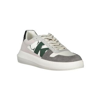 Calvin Klein Mixed-Material Lace-Up Sneaker - White