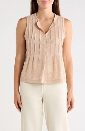 Max Studio Crinkle Pintuck Top in Mocha at Nordstrom Rack, Size X-Large