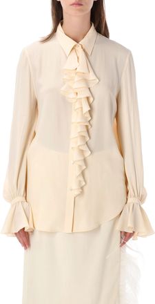 Alberta Ferretti Ruffle Flared Cuff Shirt