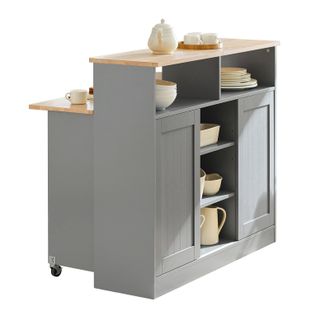 SoBuy Aparador De Almacenamiento Con Encimera Extensible Isla De Cocina Armario De Cocina M&uacute;ltiple 110 X 97 X 68 Cm Fsb36-hg Sobuy Es