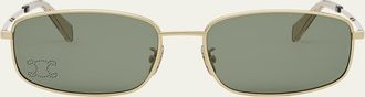 Celine Embellished Triomphe Metal Rectangle Sunglasses