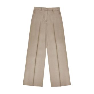 Incotex Wide Trousers, female, Beige, Size: 2XS Regular Fit Trousers in Stretch Flannel